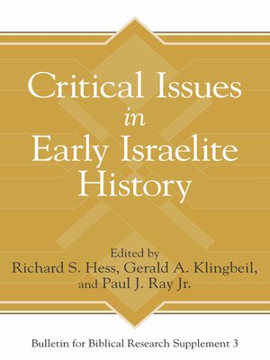 cover image of Critical Issues in Early Israelite History